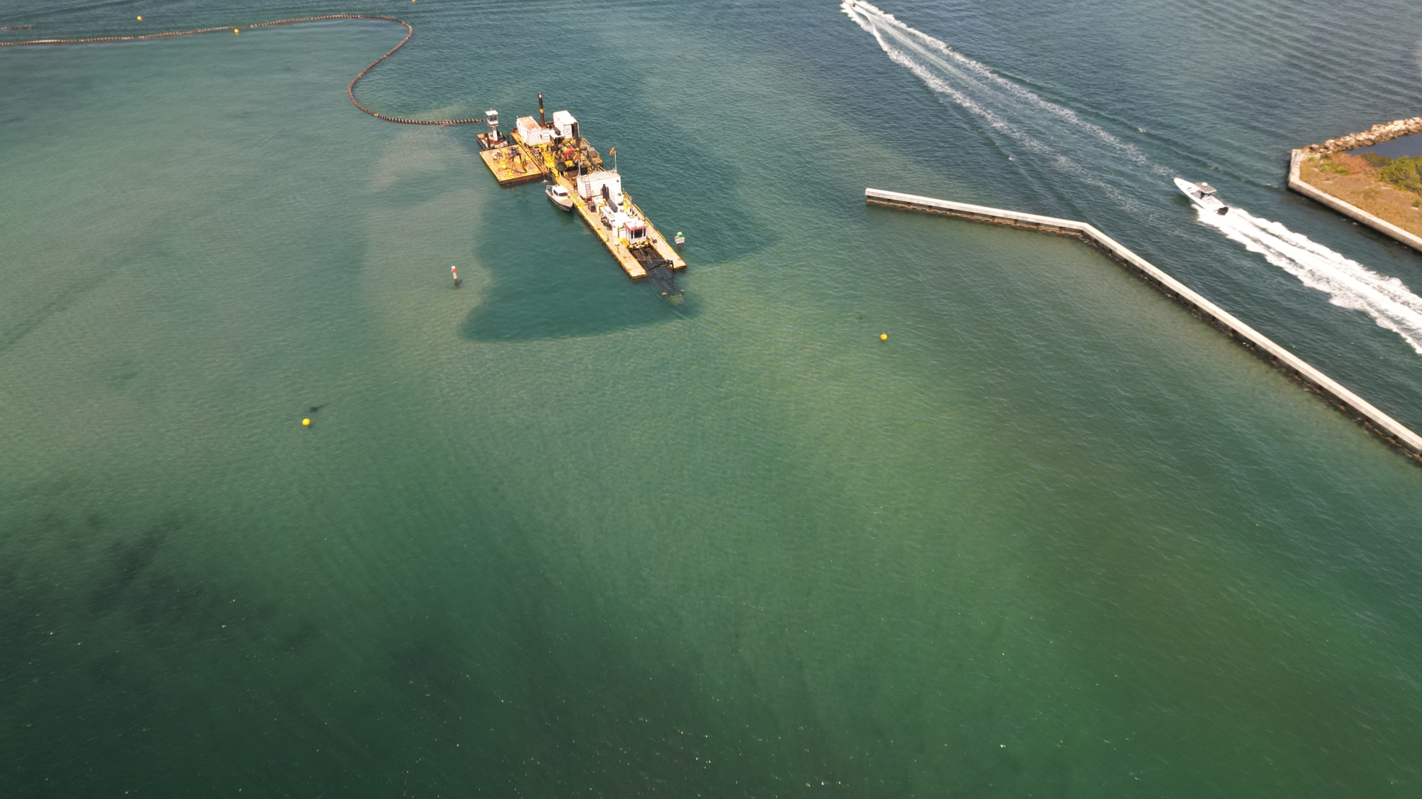 AGDM dredging operations — aerial view